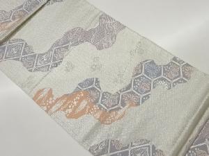 道長取に花鳥・古典柄模様織出し袋帯